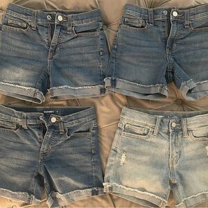 Old Navy Blue Denim Shorts with Frayed Hem.  4 for $20.
